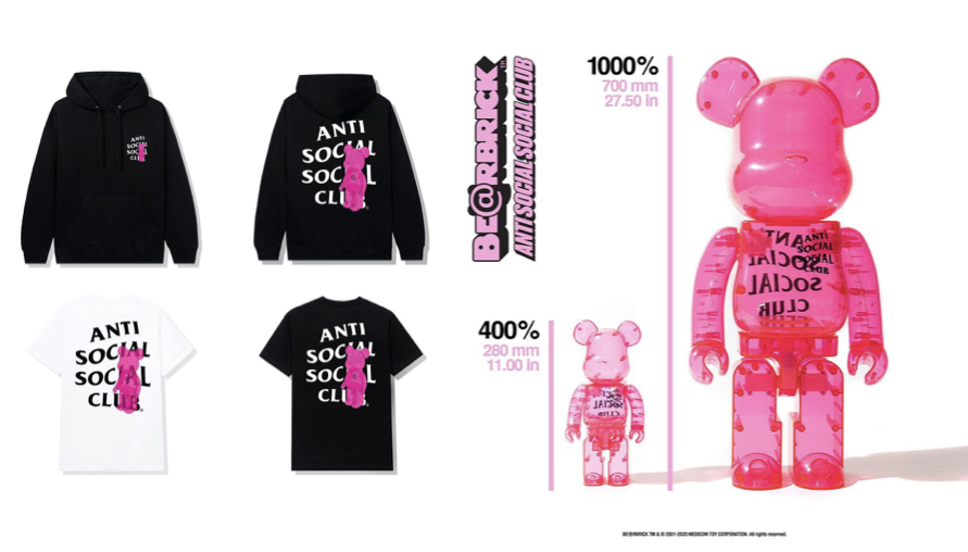 粉色透明熊熊有夠可愛！街頭霸主 Anti Social Social Club x Medicom Toy 全新聯名系列正式上市