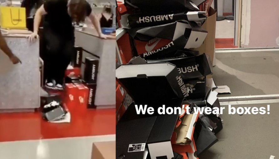 禁止轉賣炒價！知名球鞋店舖把 AMBUSH x Nike鞋盒「踩爛再賣」，激進手段引發鞋迷公憤，最終道歉收場