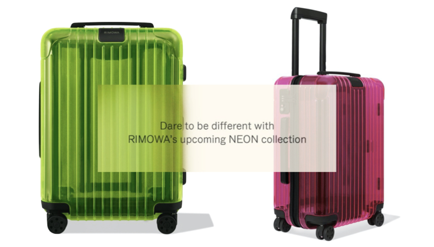 活出不一樣的自我，RIMOWA 限量推出「Cabin Neon」螢光半透明配色 Essential 行李箱！果凍色好適合夏日，千萬別錯過