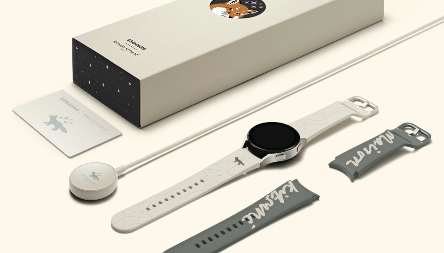當3c科技成為時尚配件，三星攜手Maison Kitsuné推出Galaxy Watch4與Buds2特別版，俏皮外觀打造最新生活風格！