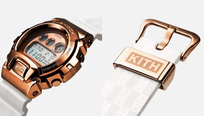 爲25周年再創「金」典時刻，G-SHOCK x KITH 推出玫瑰金限量聯名手錶，搭配滿版Logo設計太欠買！